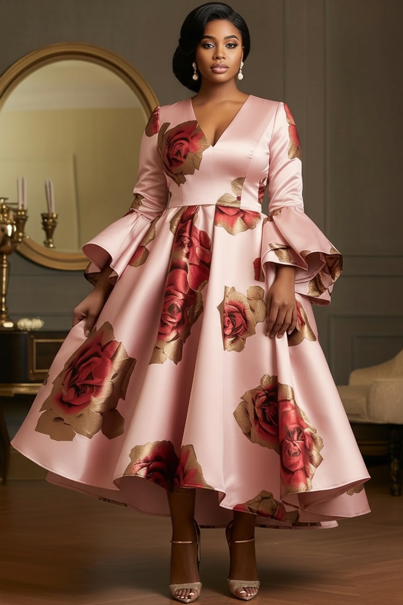 Female Formal Wear - Fashion Elegant Plus Size Satin Evening