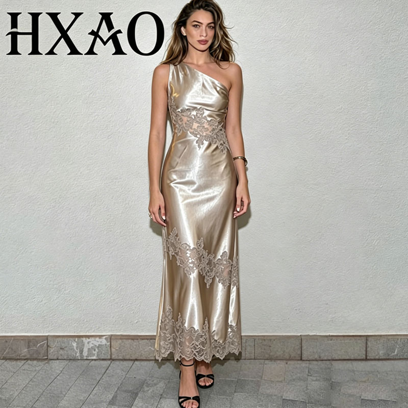 Formal Wear Gowns For Women - HXAO Women's Dress Lace Satin Vestido