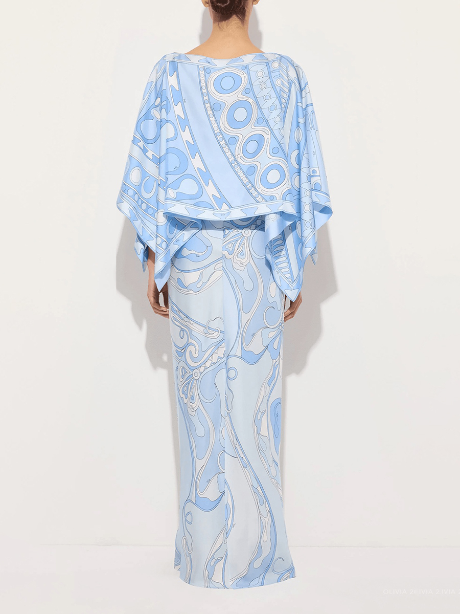 VGH Light Blue Abstract Print  - đánh giá và giá Female Formal Wear