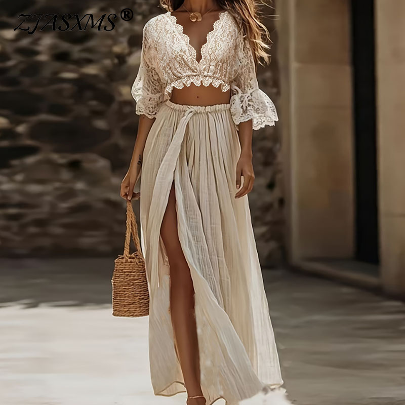 Womens Bohemian Lace Two Piece - đánh giá và giá Female Formal Wear