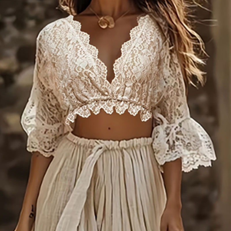 Womens Bohemian Lace Two Piece - đánh giá và giá Female Formal Wear