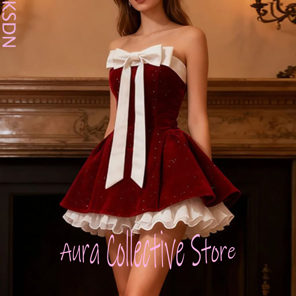 Burgundy Velvet Strapless Wome - đánh giá và giá Large Women'S Formal Wear