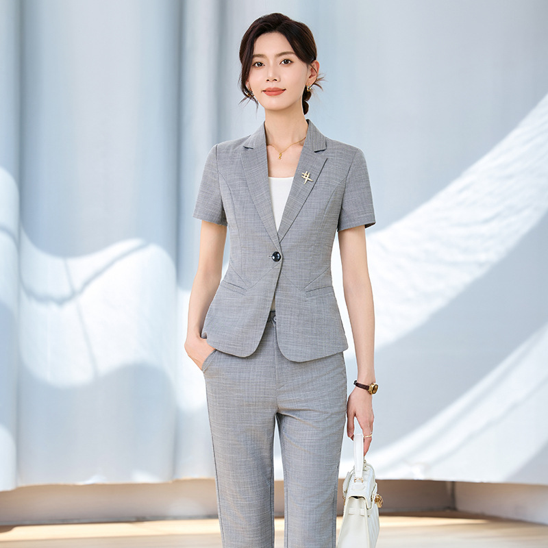 Women's short-sleeved suit set - đánh giá và giá Women Formal Wear For Interview