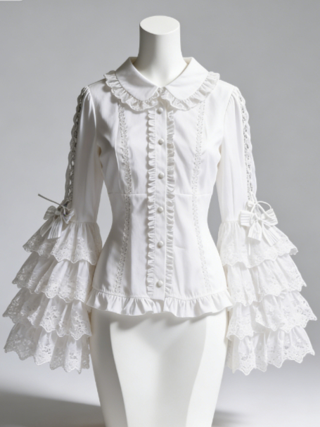 Sweet Lolita Blouse Lace Trim  - đánh giá và giá Women Formal Blouses For Evening Wear