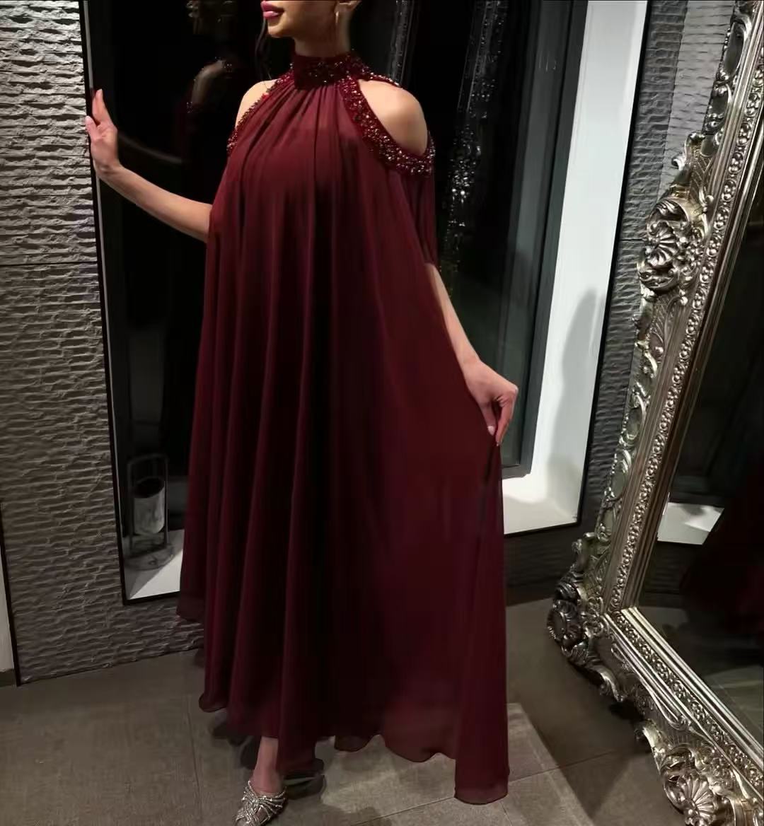 Customized Saudi Burgundy Prom - đánh giá và giá Women Formal Wear With Tie