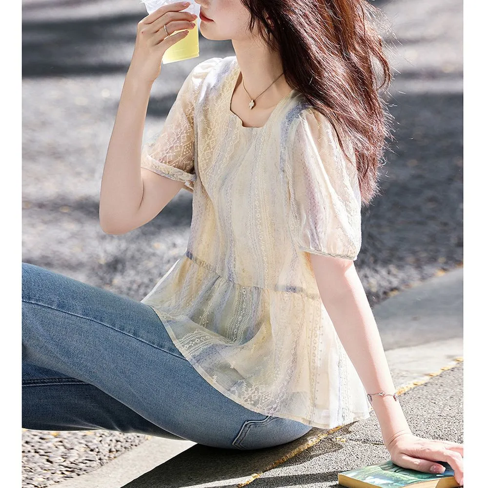 Women Korean Style Loose Puff  - đánh giá và giá Women Formal Blouses For Evening Wear