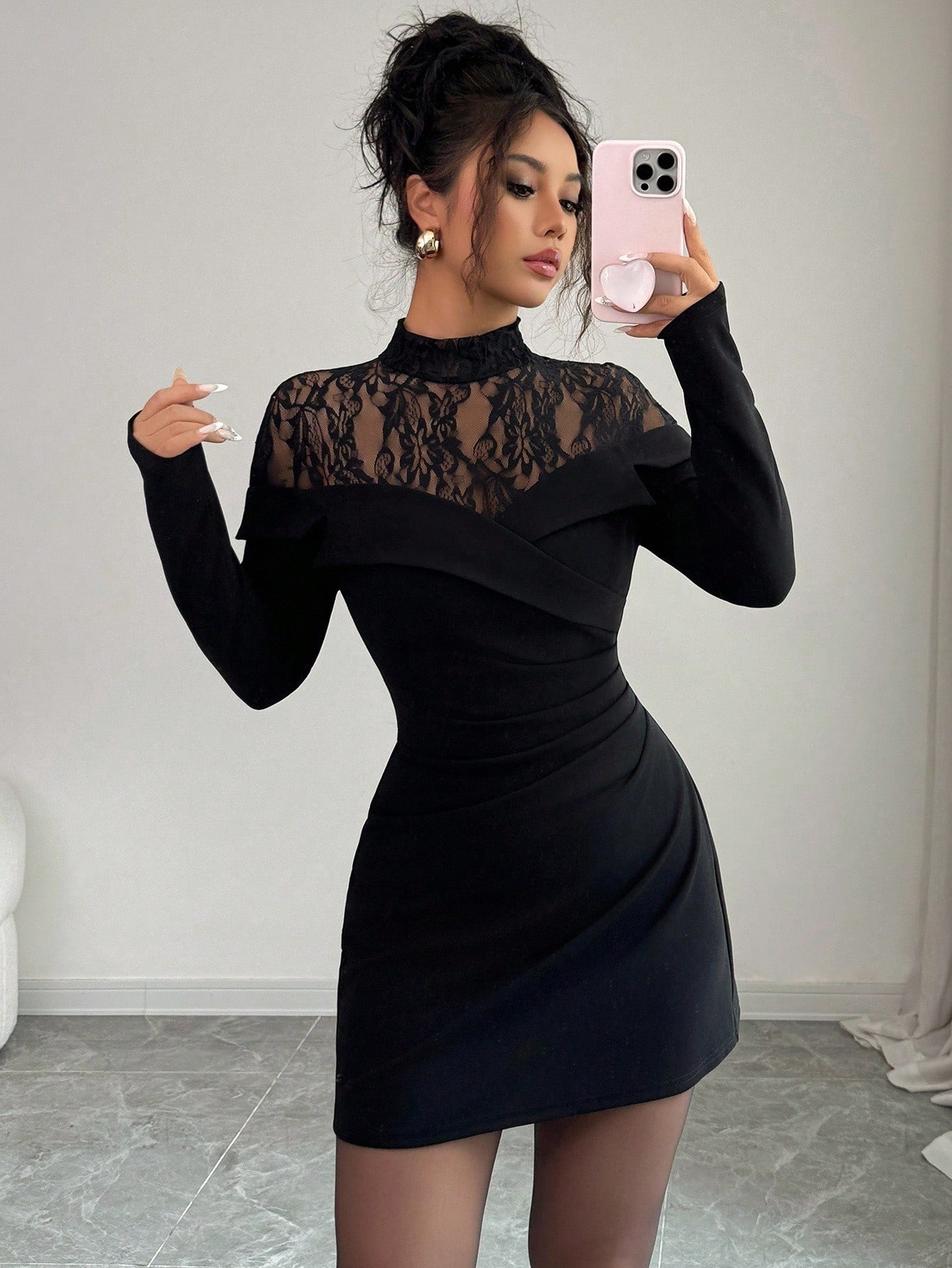 Women's Black Lace Mock Neck L - đánh giá và giá Formal Wear Gowns For Women